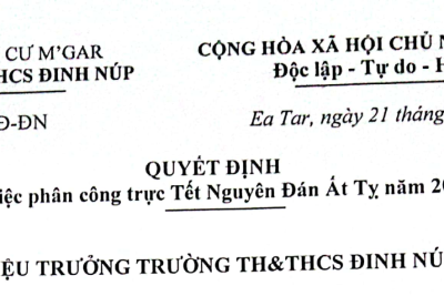 Quyết định phân công trực tết Nguyên đán Ất Tỵ năm 2025